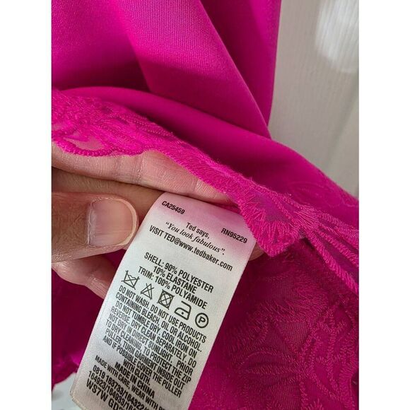 Ted Baker Zaffron Embroidered Pink Dress Size 1 (US 4) - Picture 8 of 12